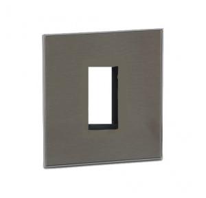 Legrand Arteor Pearl Aluminium Cover Plate With Frame, 1 M, 5757 01